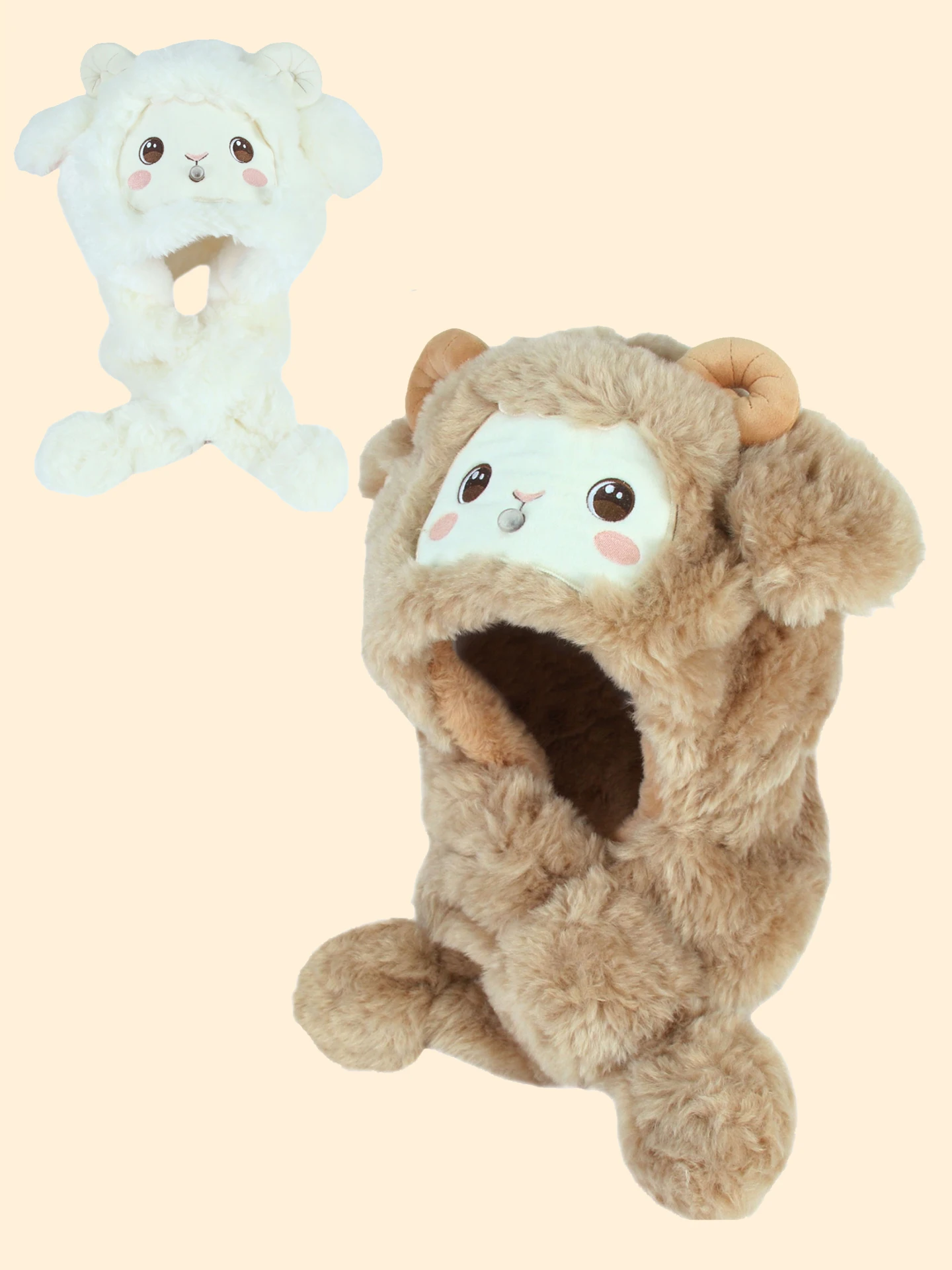ensemble-deux-pieces-chaud-d'hiver-pour-femme-avec-echarpe-a-col-roule-doublee-en-polaire-capuche-croisee-et-protection-d'oreilles-pour-enfants