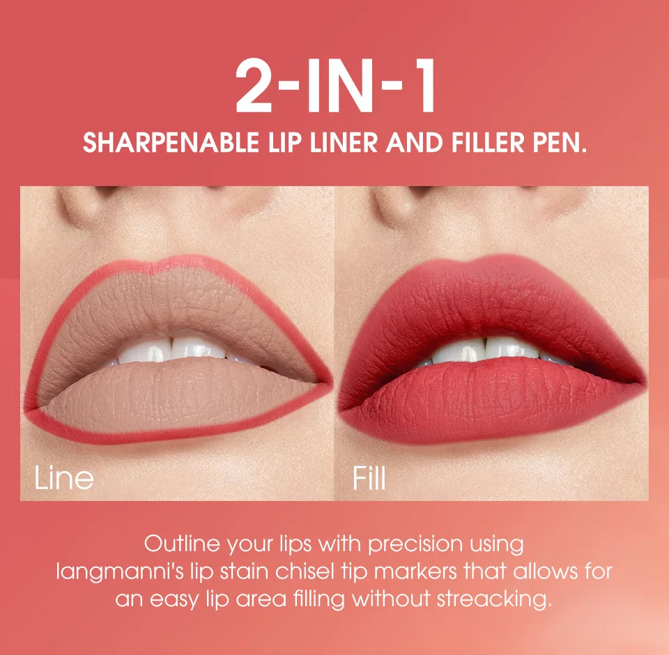 Nude Lip Liner Liquid Lipstick Matte Lipgloss Lasting antiaderente Cup moisturizing Waterproof Liptint Pen Easy Wear matita Lipliner