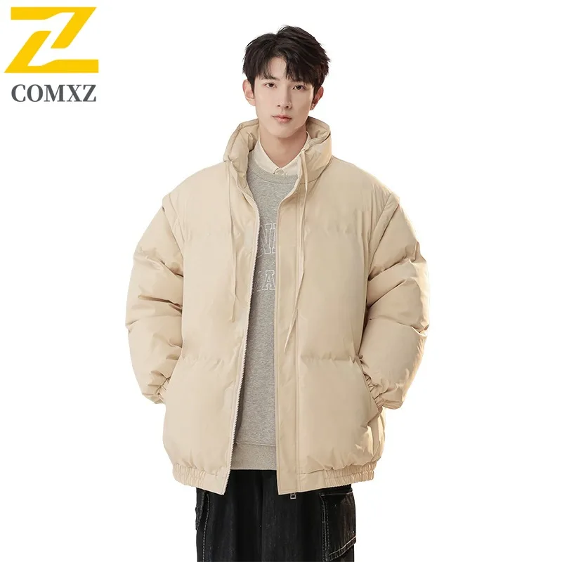 2025 New Cotton Coat Casual Fake Two Piece Hooded Lightweight Parka Premium Street Style Cold Resistant Autumn Winter Garment