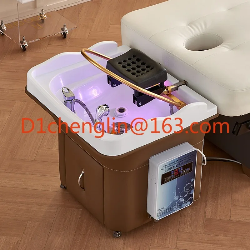 Special hair treatment shampoo bed movable ear collection hair care belt fumigation water circulation shampoo machine