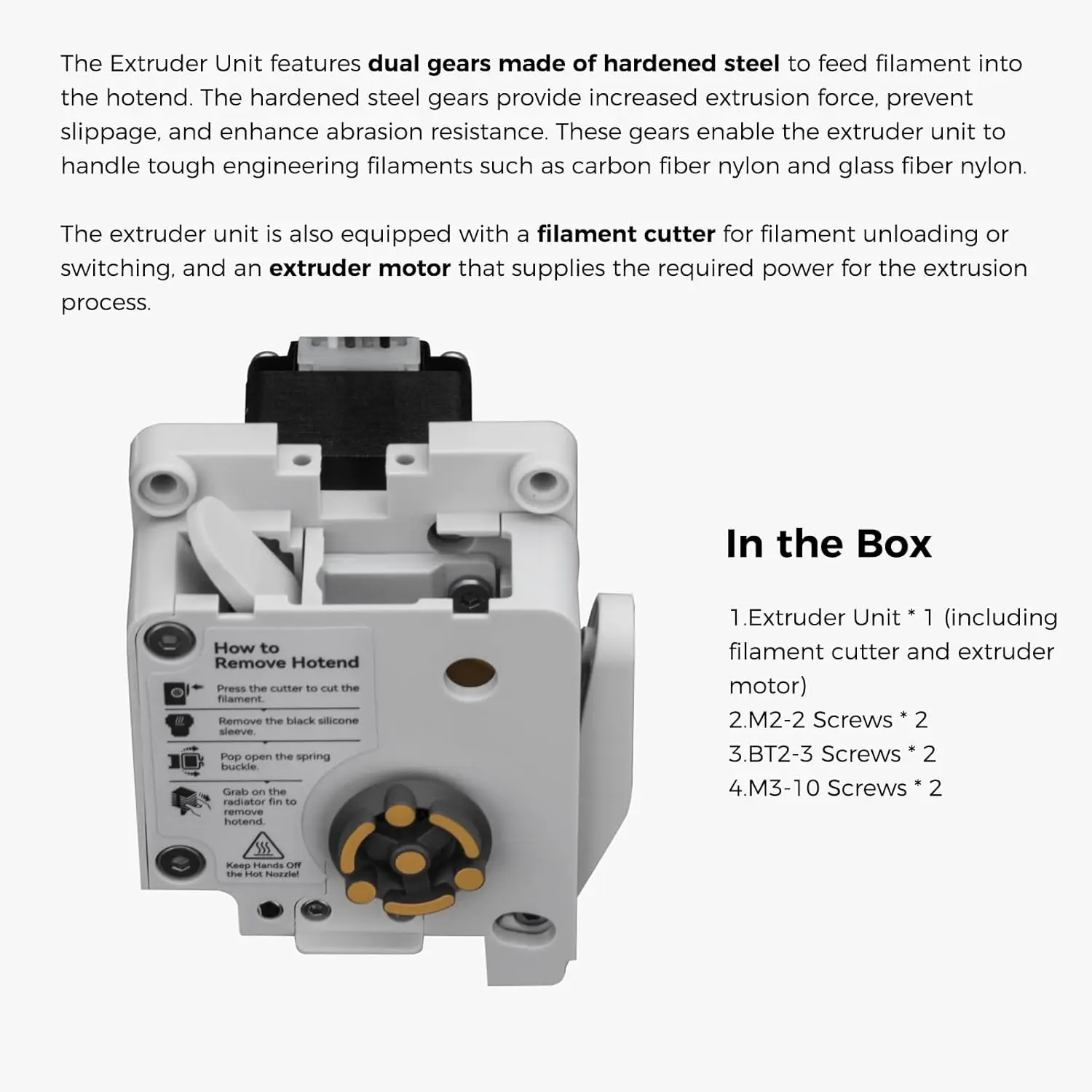 For Bambu Lab A1 Series 3D Printer Extruder Unit , Double-gear Hardened Steel, Replacement Parts for A1/A1mini Extruders