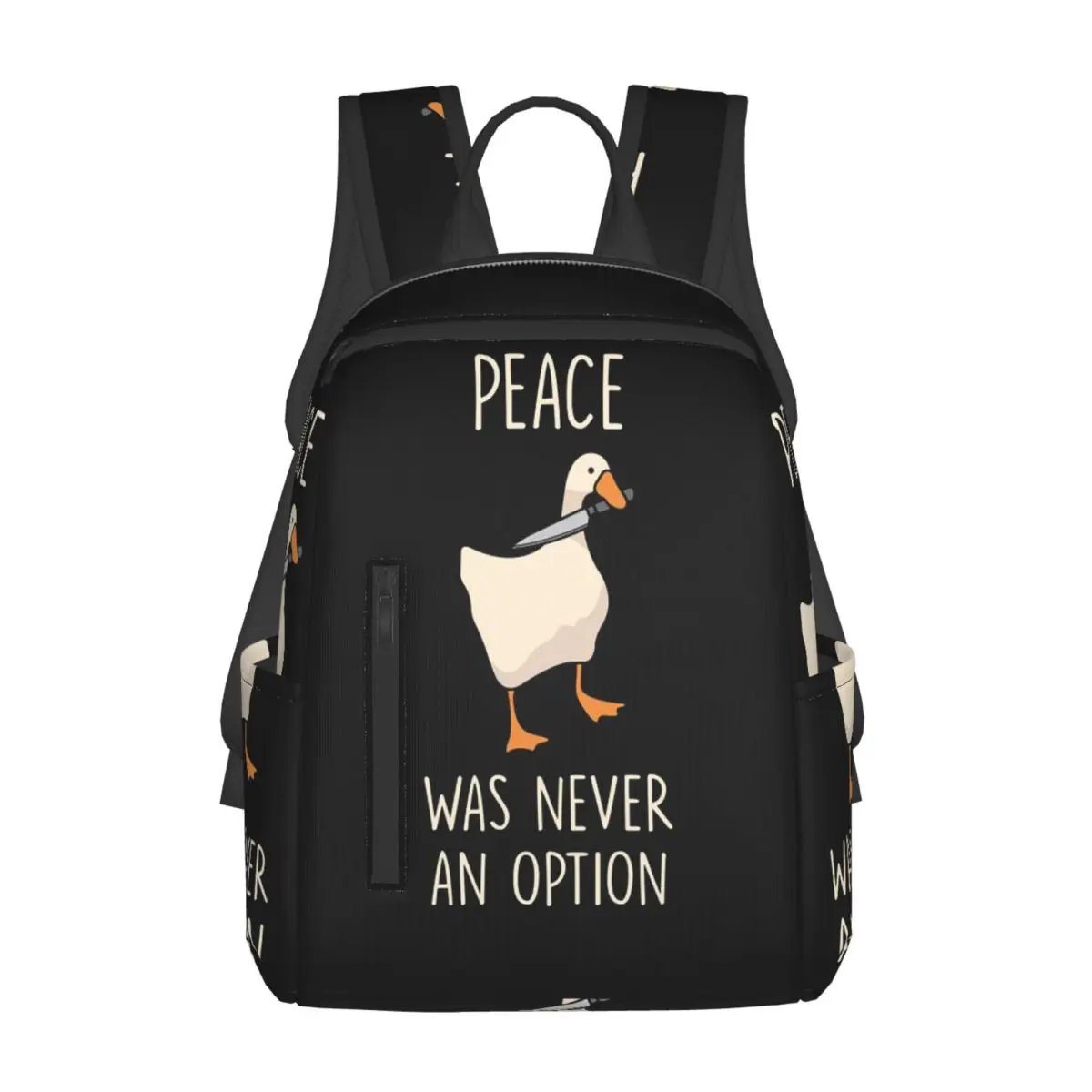 

Goose Goose Peace Was Never An Option Backpack Large Capacity Kids BookBag School Bag Shoulder Bags for Men Women