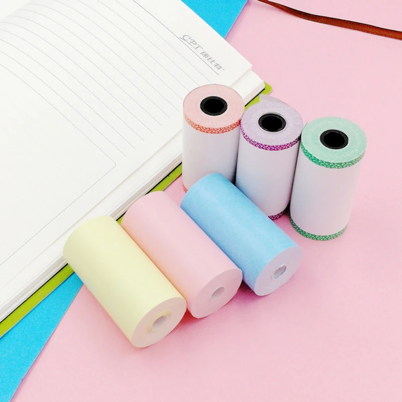 1~5PCS Multicolor Thermal Paper Sticker Paper Label Paper Photo Paper Mini Printable Sticker Roll Thermal Printers Clear