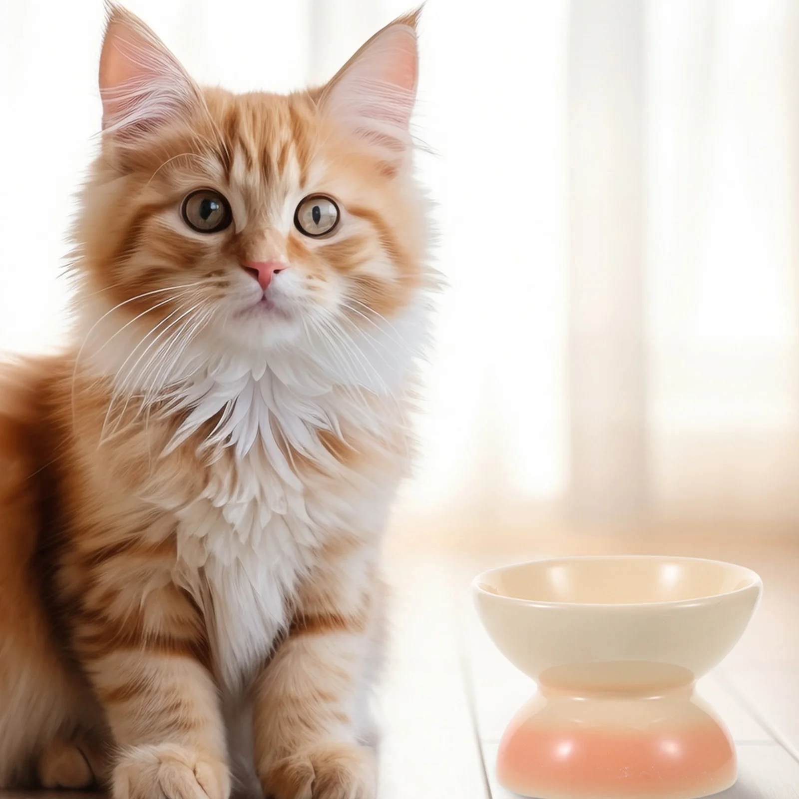 

Cat Ceramic Feeding Bowl 2.5 Inch Elevated Tilted Design Ergonomic Food Water Bowl For Cats Kittens Small Dogs Non-Slip
