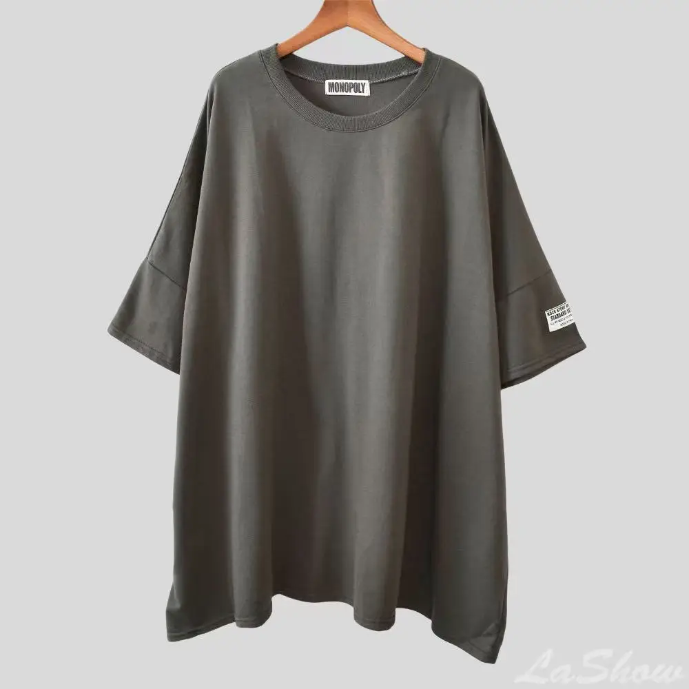 Übergrößes T-Shirt für Erwachsene, Locker Sitzendes Freizeitoberteil für Mollige Frauen und Teenager-Mädchen, Figurformendes Sport-T-Shirt mit Rundhalsausschnitt, Trendiges Erwachsenen-Oberteil – Detail 15