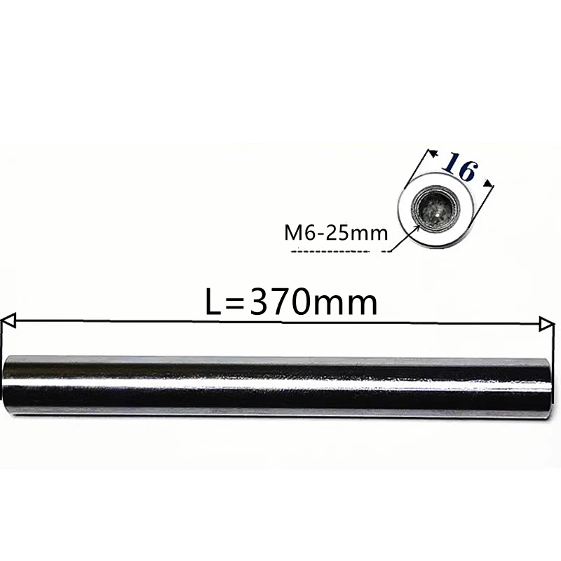 2 pcs 16mm linear shaft 370 mm long with two ends of M6 thread hole depth of 25mm Chromed Harden Rod Linear Motion Shaft