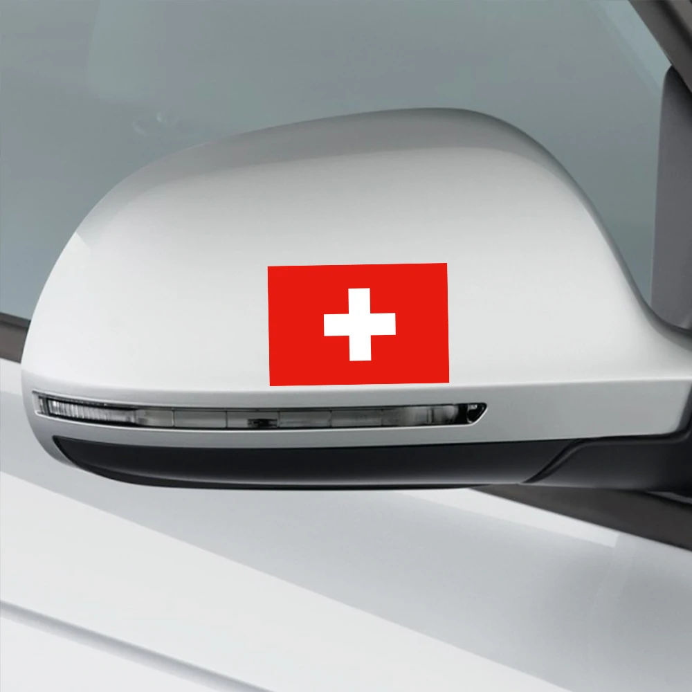 3Pcs Swiss Flag Car Sticker Auto Motorcycle Waterproof Viny Decal Accessories For Skoda Seat VW Volkswagen Suzuki Toyota