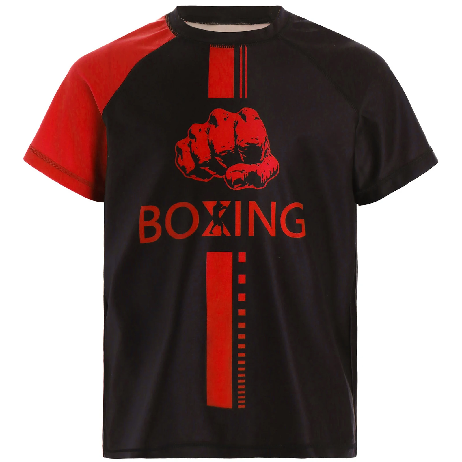 Kids Boys Boxing Jerseys Fashion Boxing T-shirt Color Block Short Sleeve Boxer Athletic Top Outdoor Training Muay Thai T Shirts