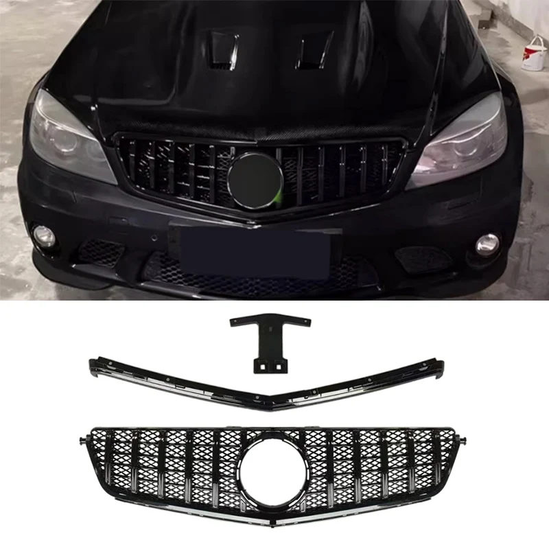 

Front Bumper Grille Hood Grill For Mercedes-Benz W204 C-Class C63 AMG 2008 2009 2010 2011 GT StyleTuning Grills