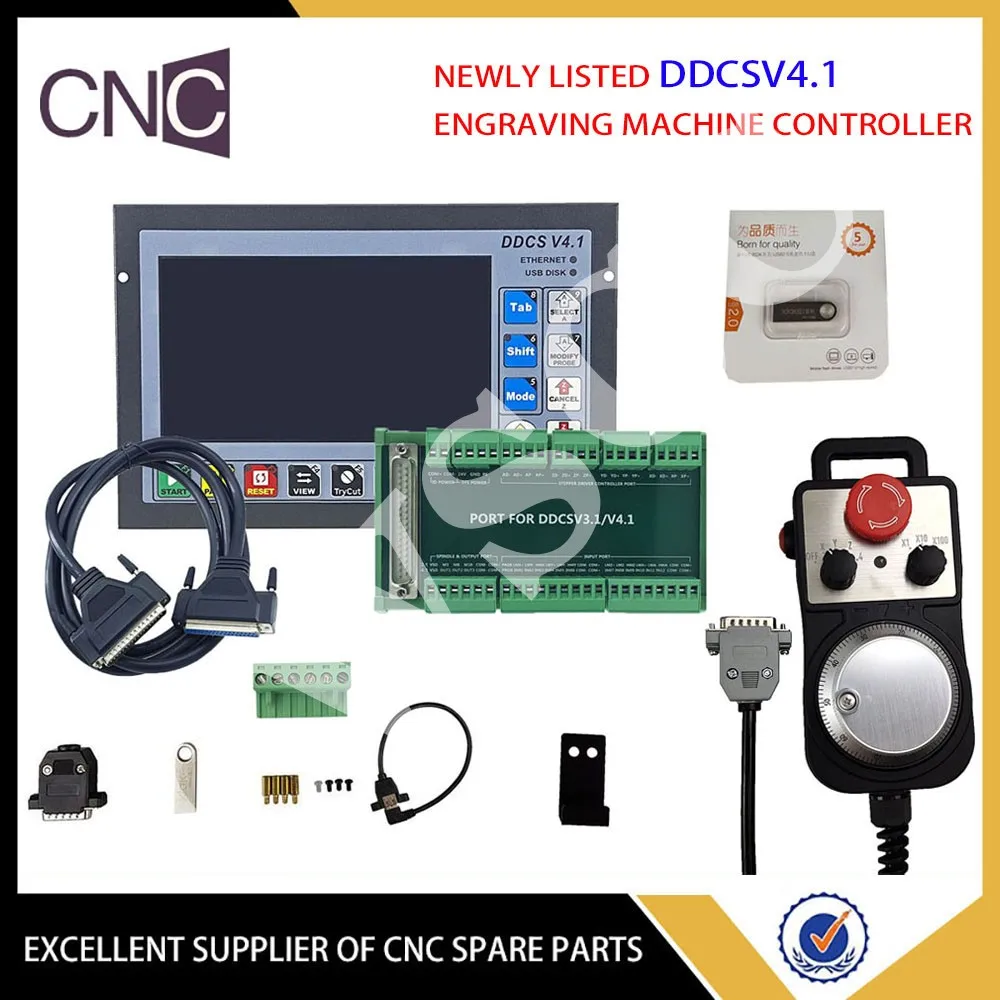 

CNC Kit DDCSV4.1 3/4 axis Offline motion control system Engraving machine controller Emergency stop electronic handwheel MPG