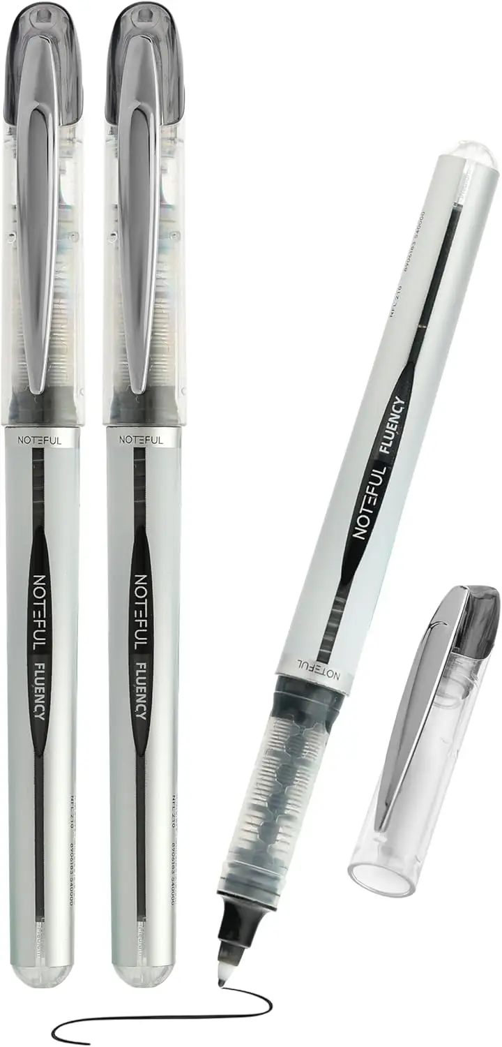 

Smooth Liquid Ink Rollerball Pens, 0.7mm Medium Tip, Quick-Dry Waterproof, Refillable, Pack of 3