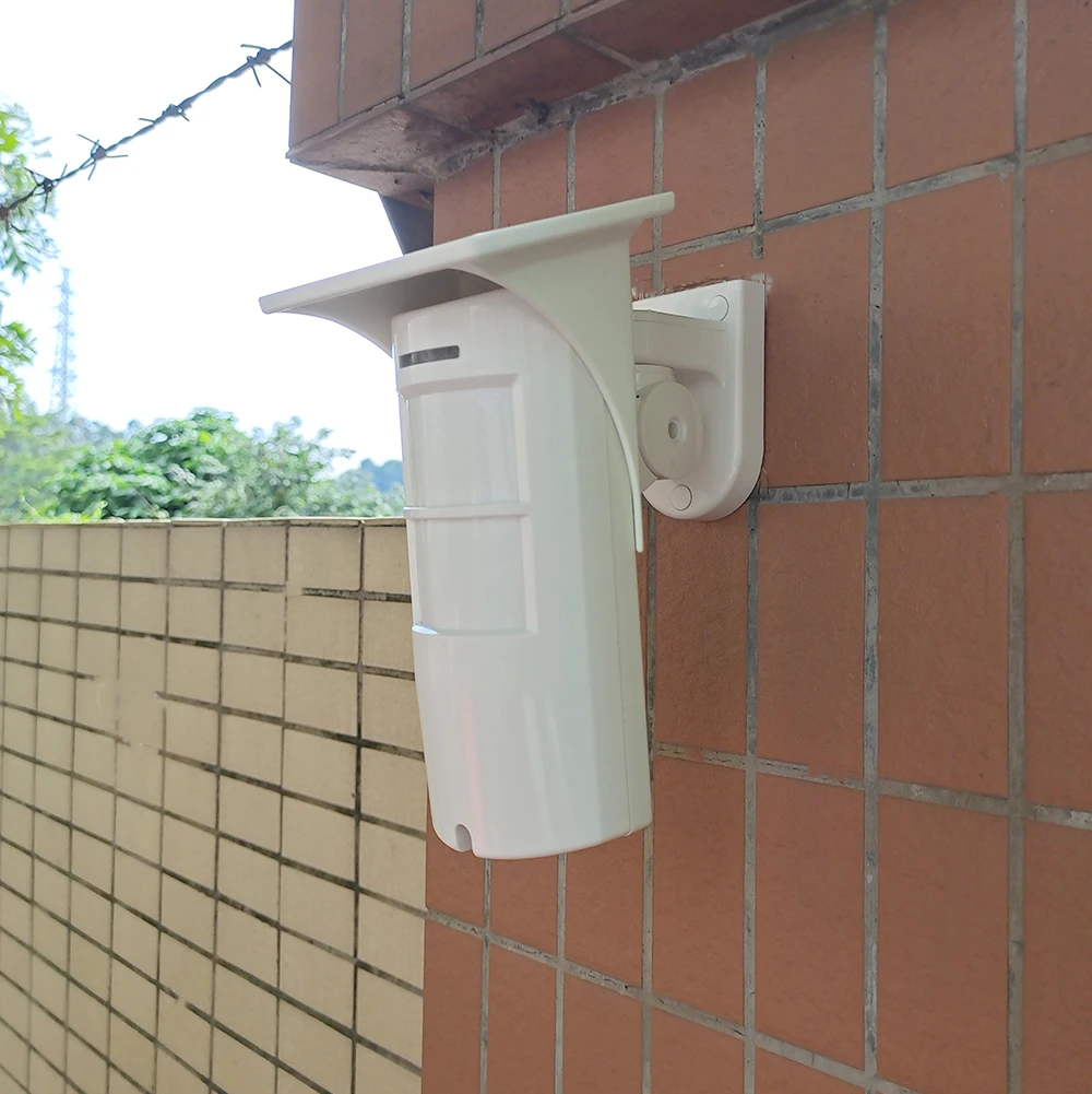 OUT-400H Outdoor Wired Microwave PIR Motion Sensor with Heating Film Anti-pet with Sun Cover Rain Cover for Burglar Alarm System