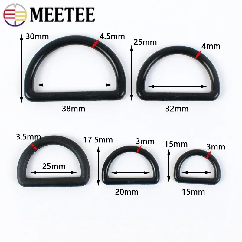 30/50Pcs Meetee 15-38mm Plastic Buckles for Women\'s Belt Bag D Ring Strap Connector Clasp Hook Keychain Rings Sewing Accessories