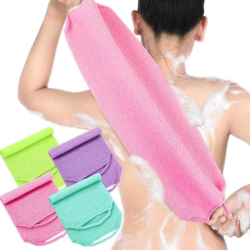 

Bath Back Scrubber Shower Back Cleaner Body Rubbing Anti-itching Exfoliating Nylon Travel Bath Towel Back Cleaner for Shower