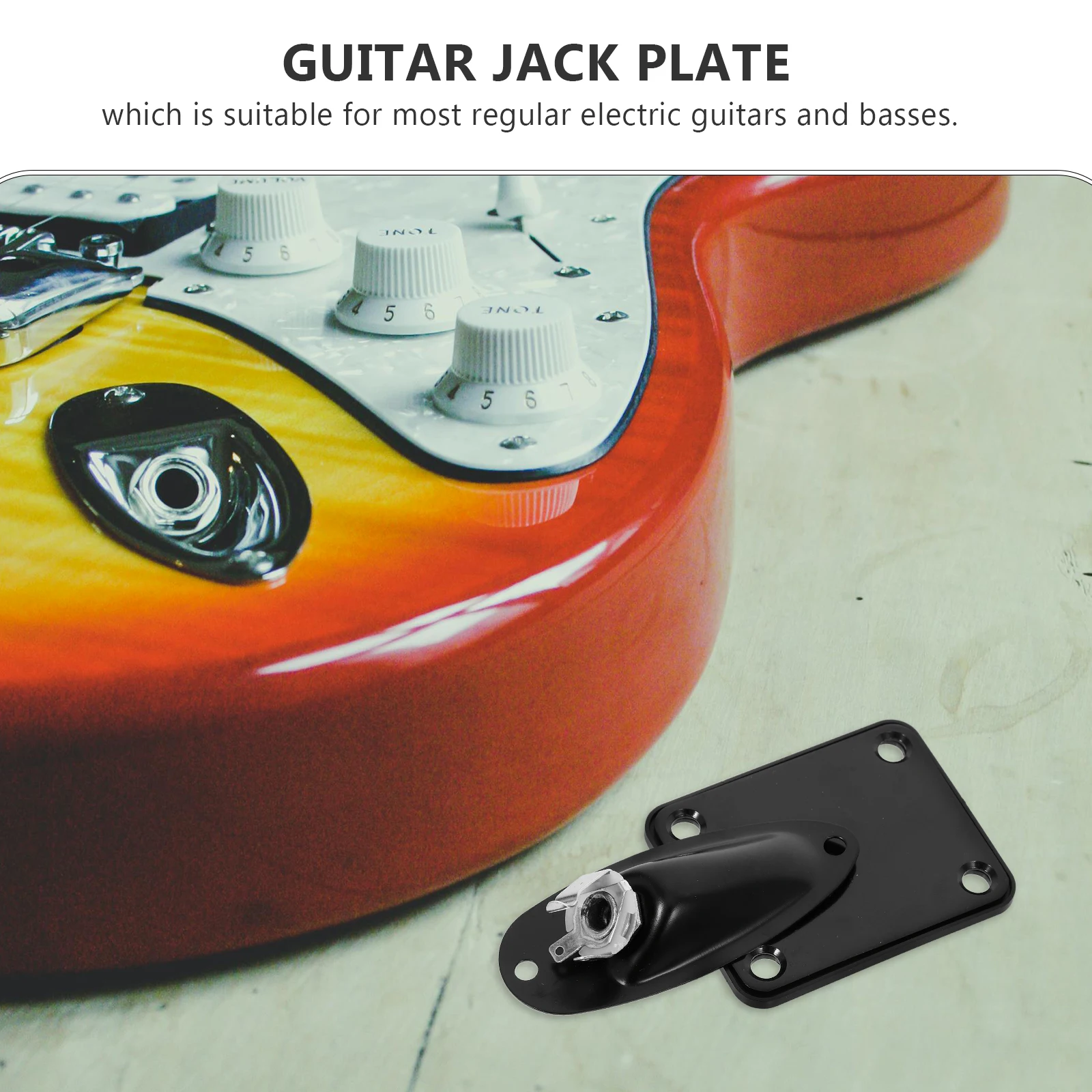 

1 set Electric Jack Plate Boat Shape Silver Socket Replacement Parts for Electric Guitar Bass Fittings Accessories Output Input