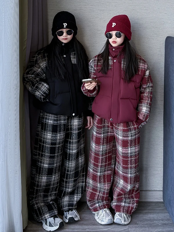 conjunto-de-dos-piezas-de-pantalones-a-cuadros-y-chaqueta-de-algodon-para-ninas-ropa-de-invierno-pantalones-con-forro-diseno-de-parches-ropa-infantil