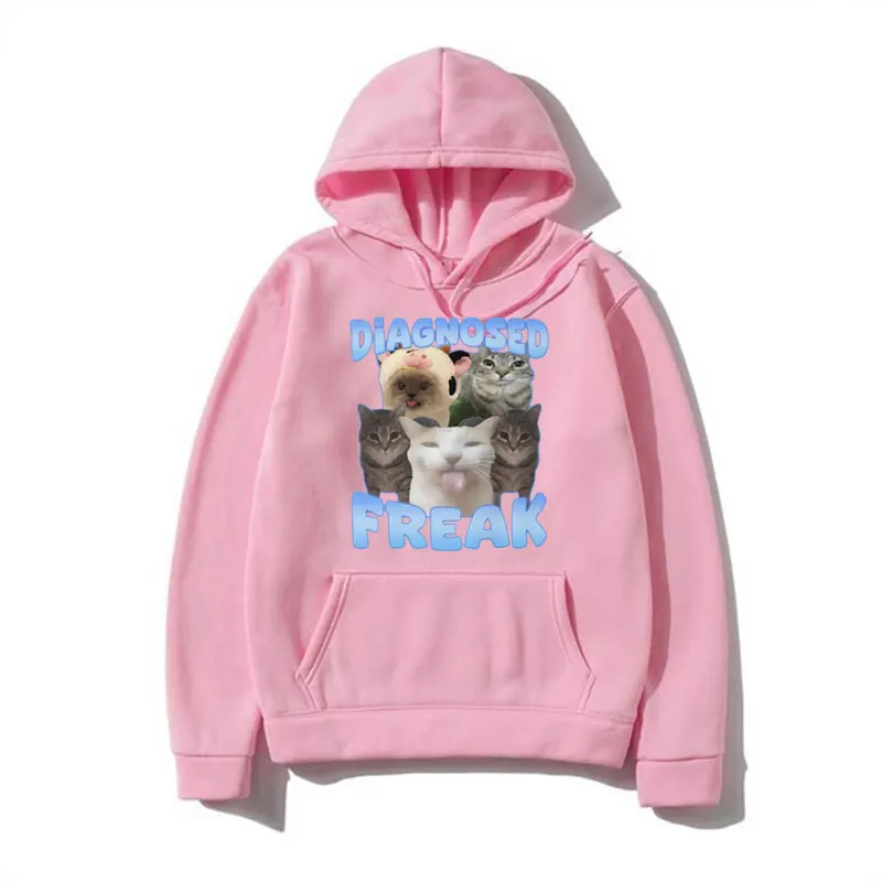 Funny Watermelon Cat Meme Graphic Print Hoodies Men Women Clothes Fashion Oversized Hooded Sweatshirt Streetwear Fleece Pullover