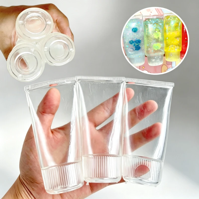 DIY Squeeze Toothpaste Fidget Tube Shell Transparent Empty Plastic Tube Slow Rebound, Stress Relief & Decompression for Adults