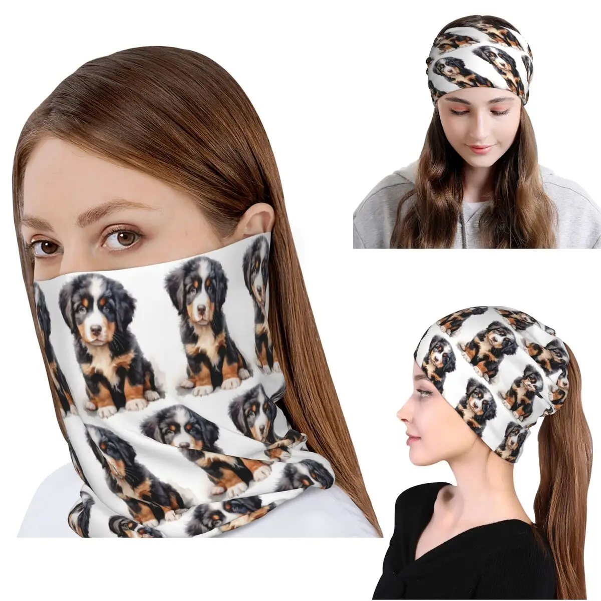 Berner Sennenhund Tier-Bandana, Halsschutz, Gesichtsschal, vielseitig einsetzbar, Fahrradschal, Mütze für Männer, Frauen, Erwachsene, Winter