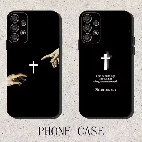 Jesus Bible Verse Phone Case For Samsung S25,S24,S21,S22,S23,S30,Ultra,S20,Plus,Fe,Lite,Note,10,9,5G Black Cover