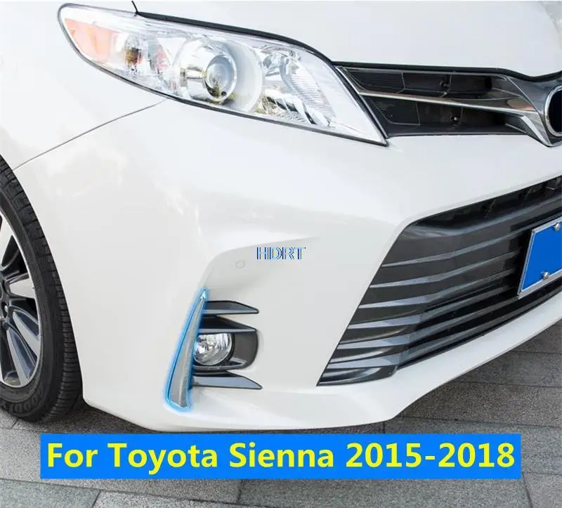 

For Toyota Sienna 2018 2019 2020 Car Protector Accessories Styling Front Fog Light Lamp Cover Trims Strip Molding Bezel Garnish