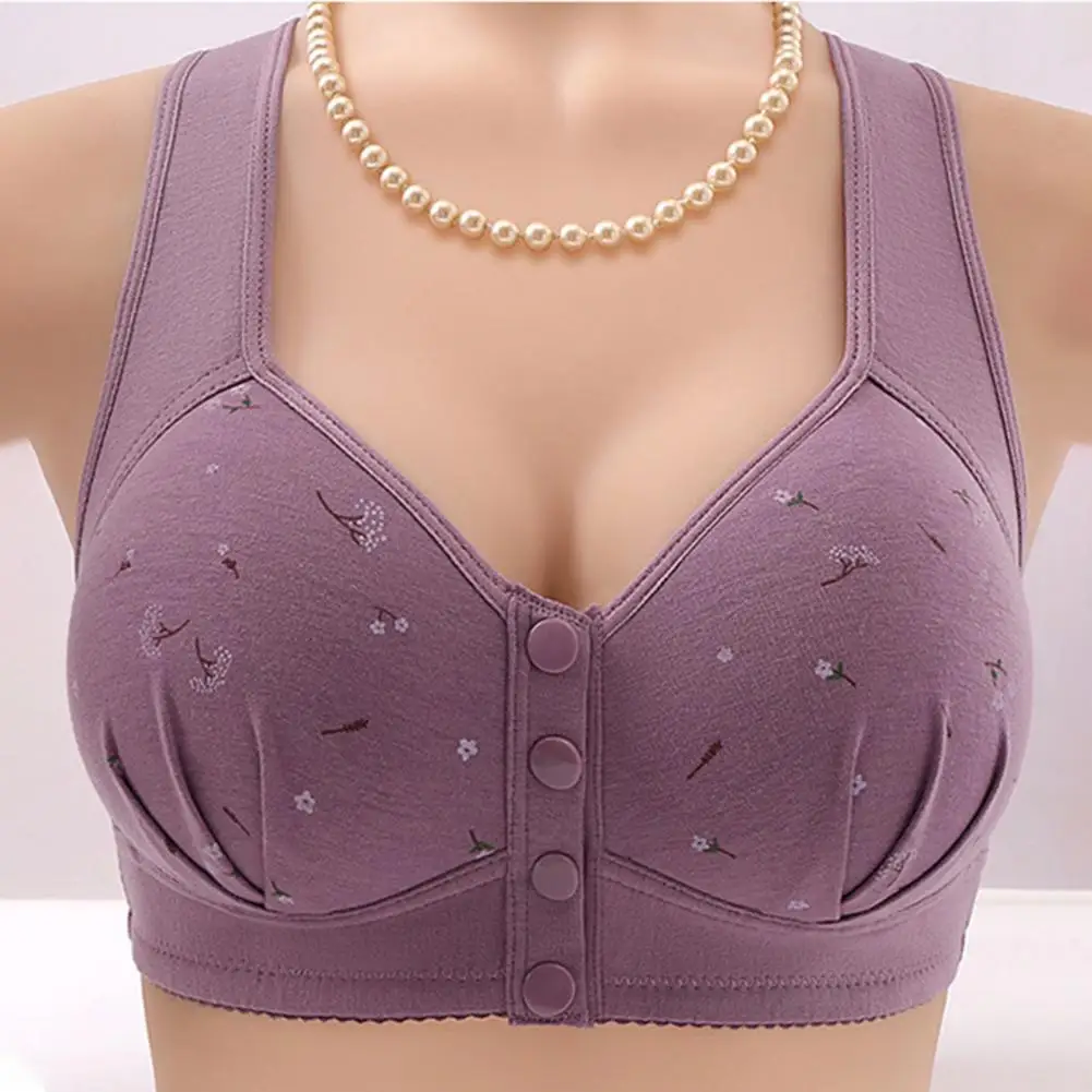 Breathable Bralette Wireless Front Button Bralette with Padded Wide Straps for Women Breathable Push Up Full Cover for Pregnant