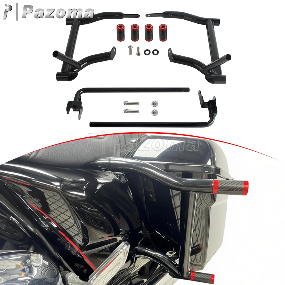 

Pazoma Highway Saddlebag Bracket Guard Crash Bar For Harley Touring CVO Street Road Electra Glide FLHXSE FLTRX Road King 2014-Up