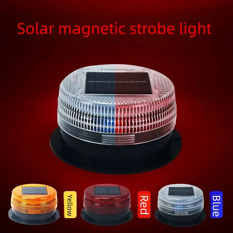 Feux d'avertissement magnétiques solaires à LED pour camion, véhicule, balise stroboscopique sans fil, lampe torche, signal d'urgence, capteur, lumières clignotantes de nuit