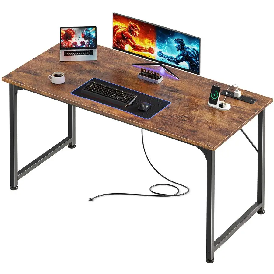 

Офисный компьютерный стол 47 х 20-дюймовый с розетками и портом USBC, большой игровой стол, для домашнего офиса, кабинета, спальни, письма