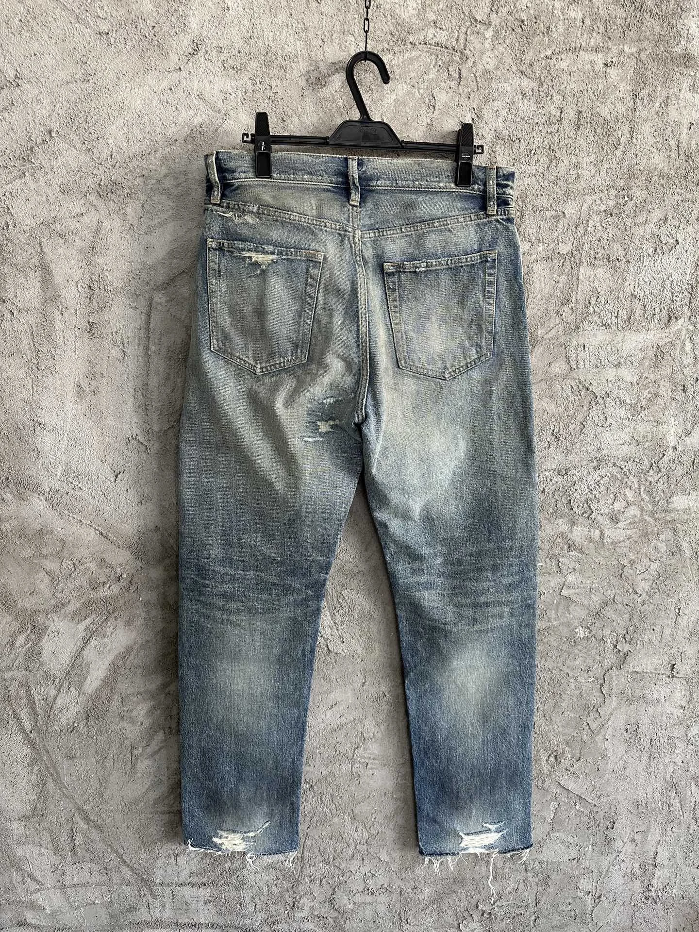 Men Jeans Classic Coated Casual High Street Straight Streetwear Baggy Y2K Oversized Denim Trousers