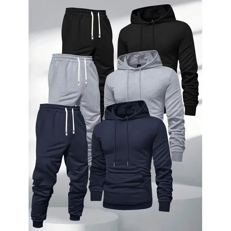 

Men's Hoodie Pants Set Casual Sportswear Seven Sleeve Length All Seasons Versatile Comfortable Fabric Breathable Lightweight