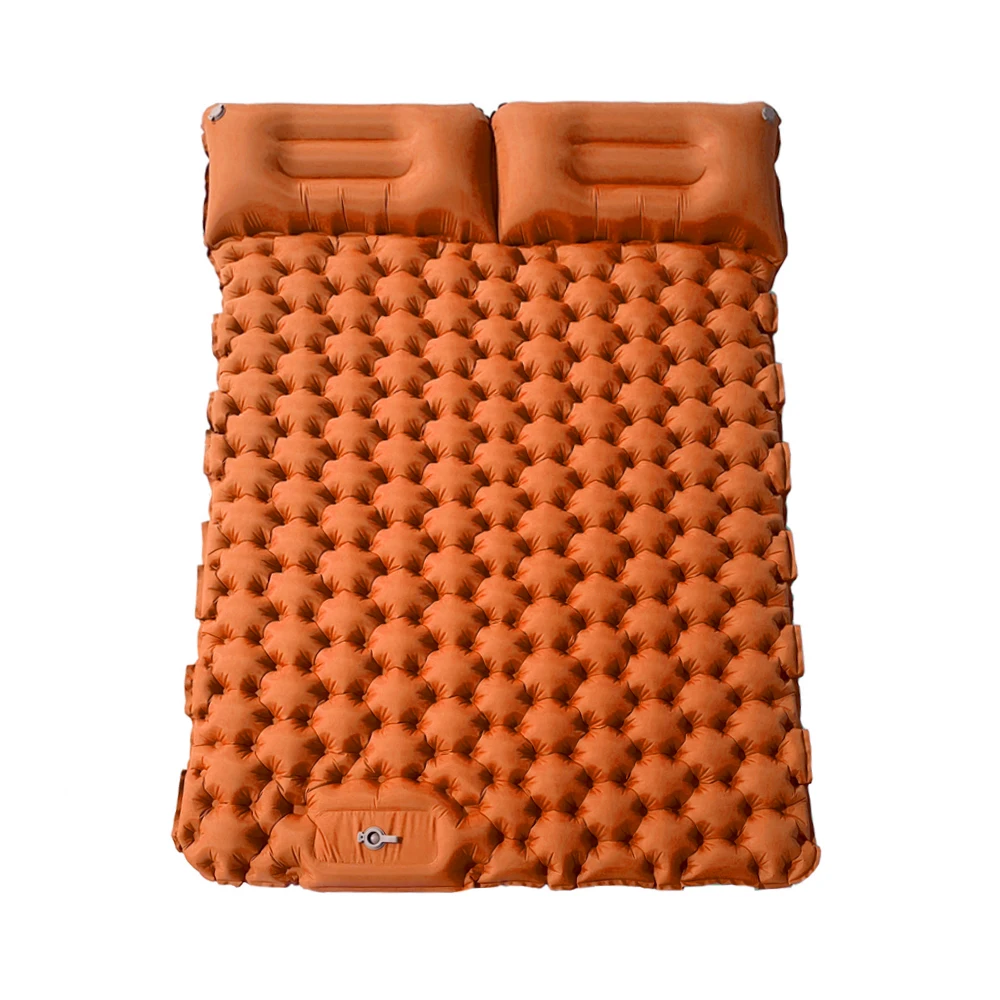 Inflatable Double Sleeping pad Camping air mattress lightweight comfortable nylon air mat with built-in pump and air pillow