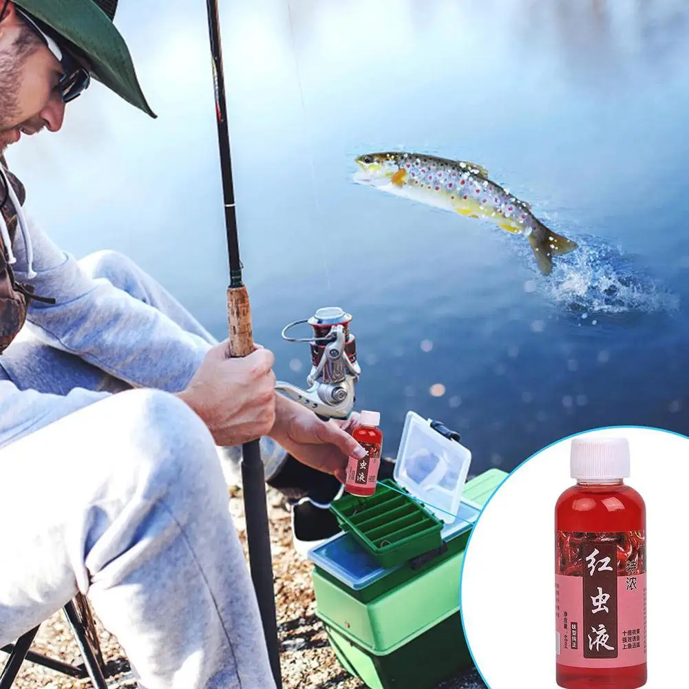 Strong Fish Attractant 100ml Concentrated Worm Extract Red Liquid For Fishing Fish Bait High Concentration Fish Bite Activa H8I0