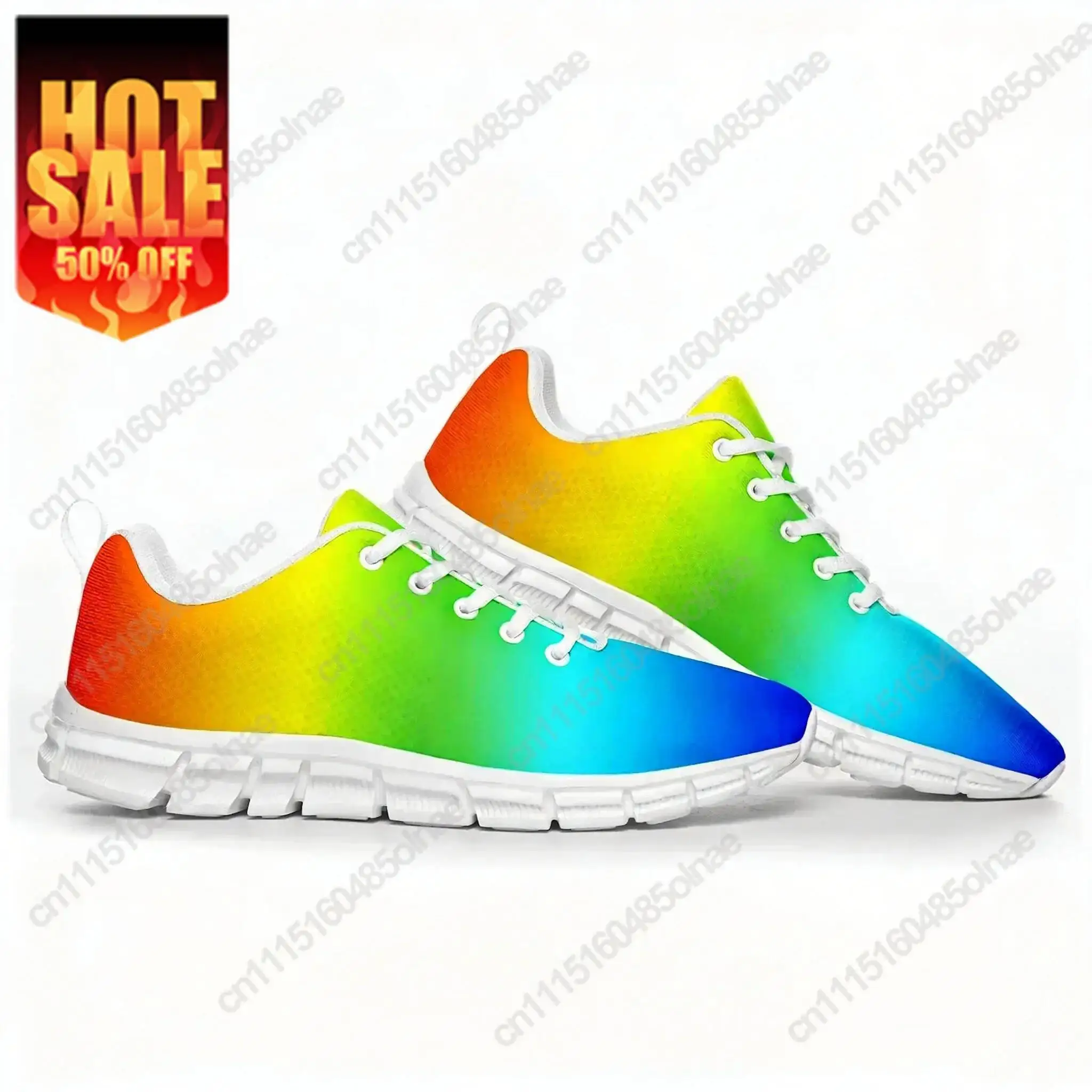 Rainbow Flag Pattern Pop Sports Shoes Mens Womens  Sneakers Casual Custom High Quality Couple Shoes White