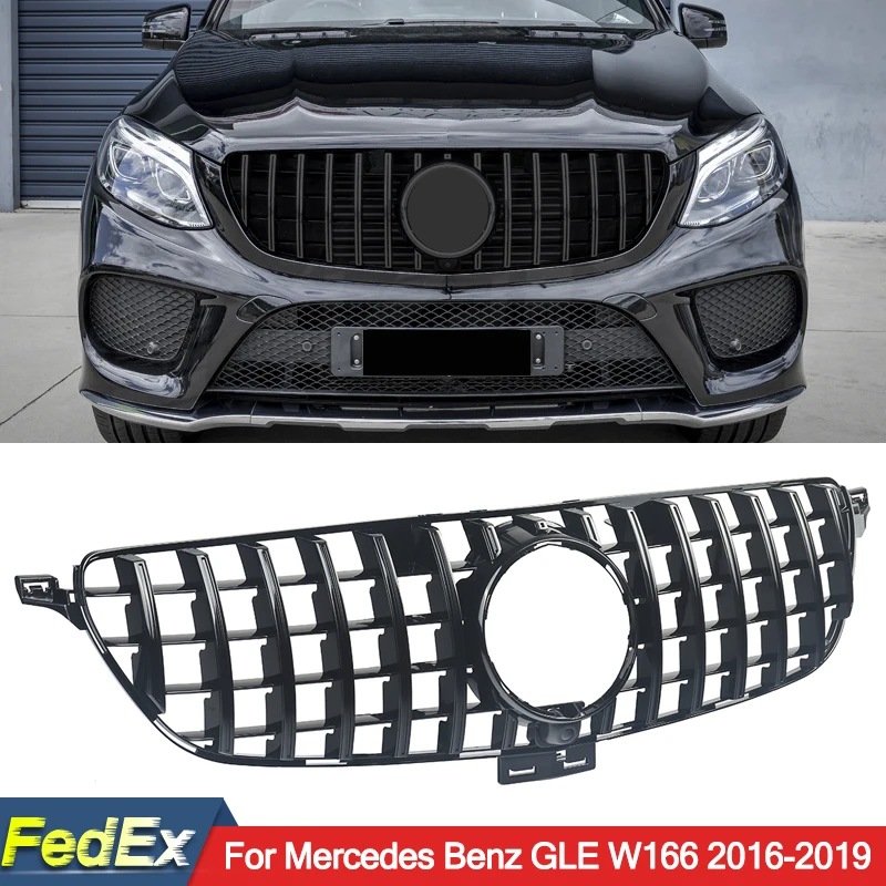 

GT Style Racing Grille Glossy Black For Mercedes Benz W166 2015-2019 GLE350 GLE400 GLE43 Front Hood Grills Magickit