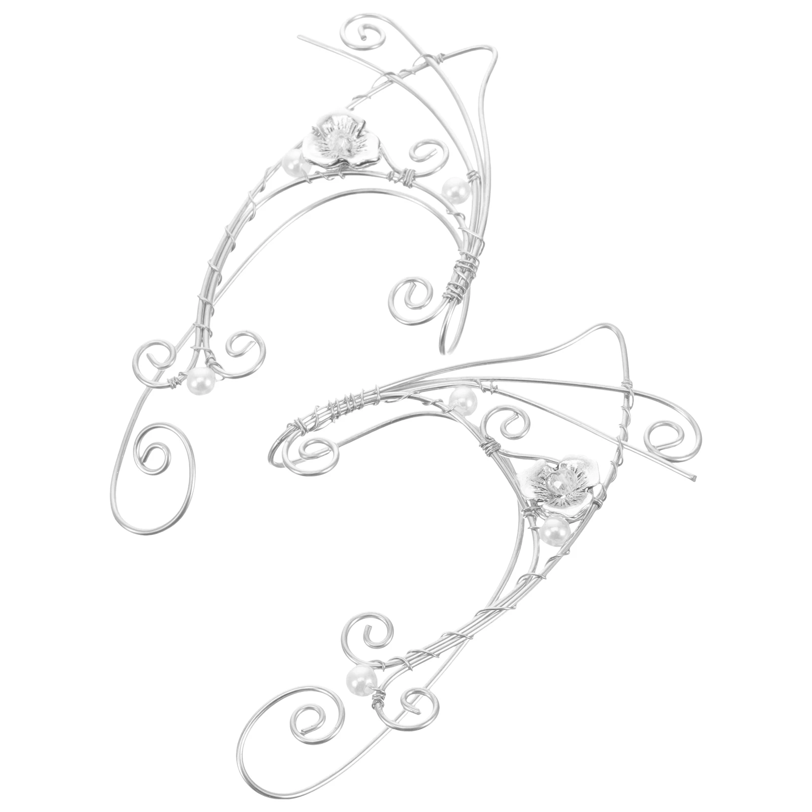 

2Pcs Vintage Ear Cuff Earrings Clip On Elf Ears Fashion Jewelry Gift for Women Cosplay Accessories Round Retro Design