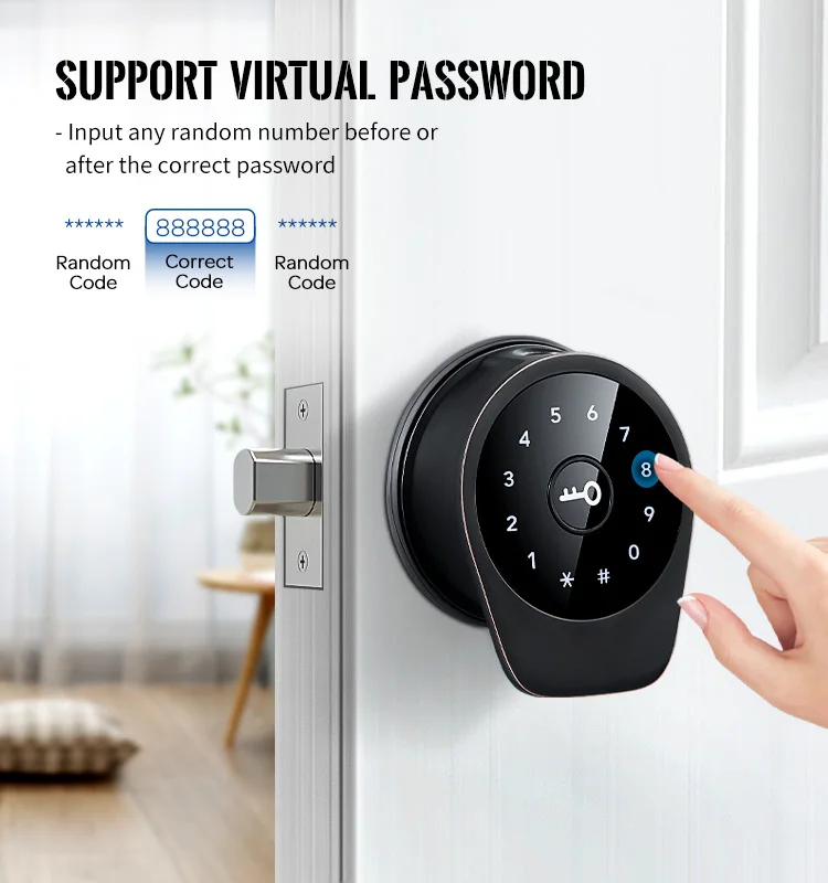 Wifi TT bloqueio App BT Impressão digital Deadbolt Lock Smart Card Digital Keyless Code Bateria Electronic Door Lock para casa