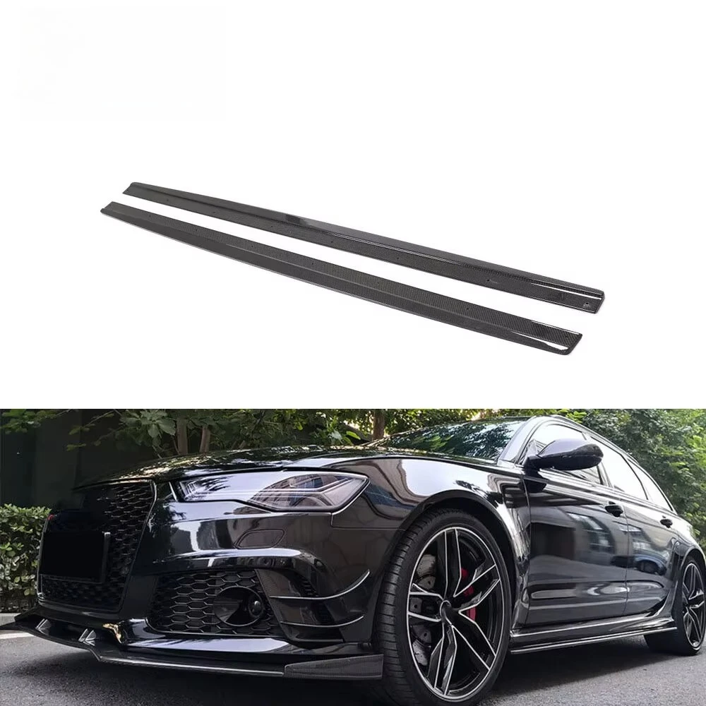 Custom Style RS6 Carbon Fiber Side Skirts Extension for RS6 C7 Typ 4G 5-Door Avant 2013-2018