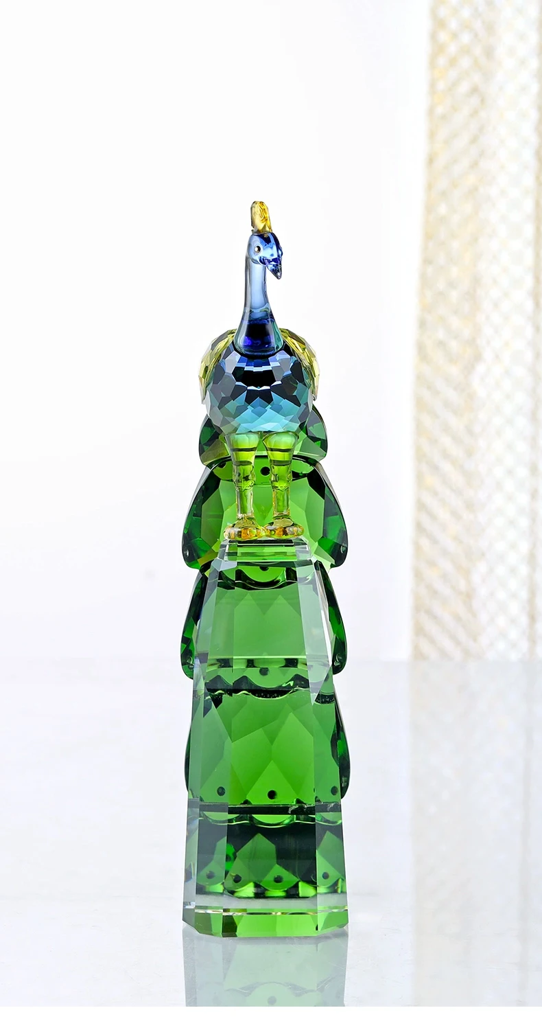 Pfauen-Skulptur-Ornament, Kristall-Bastelstatuen, luxuriöses Kunstwerk, Desktop-Dekoration für das Wohnzimmer, nordische Raumdekoration, kreative Geschenke – Detail 9