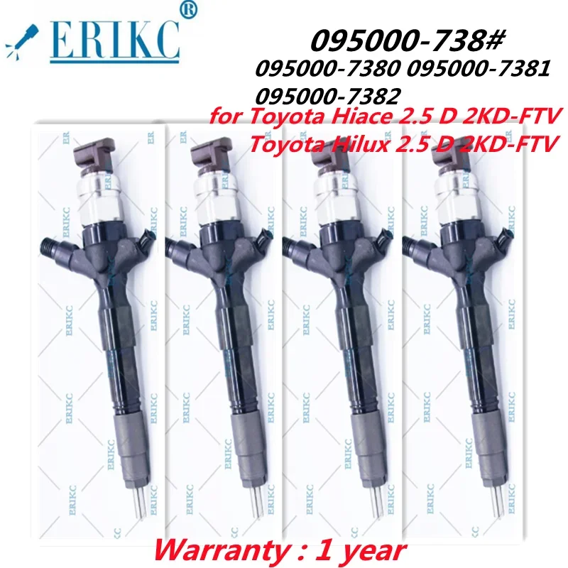 

4PCS Diesel Injector Nozzle 095000-7380 095000-7381 095000-7382 for Toyota Hiace 2.5 D Toyota Hilux