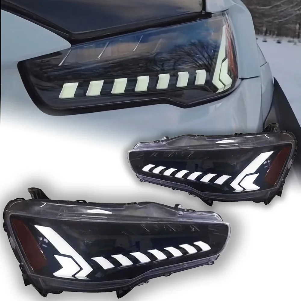 For  Lancer LED Headlights DRL Dynamic Signal Car Lights With Projector Lens for Front Position Automotive Accessories
