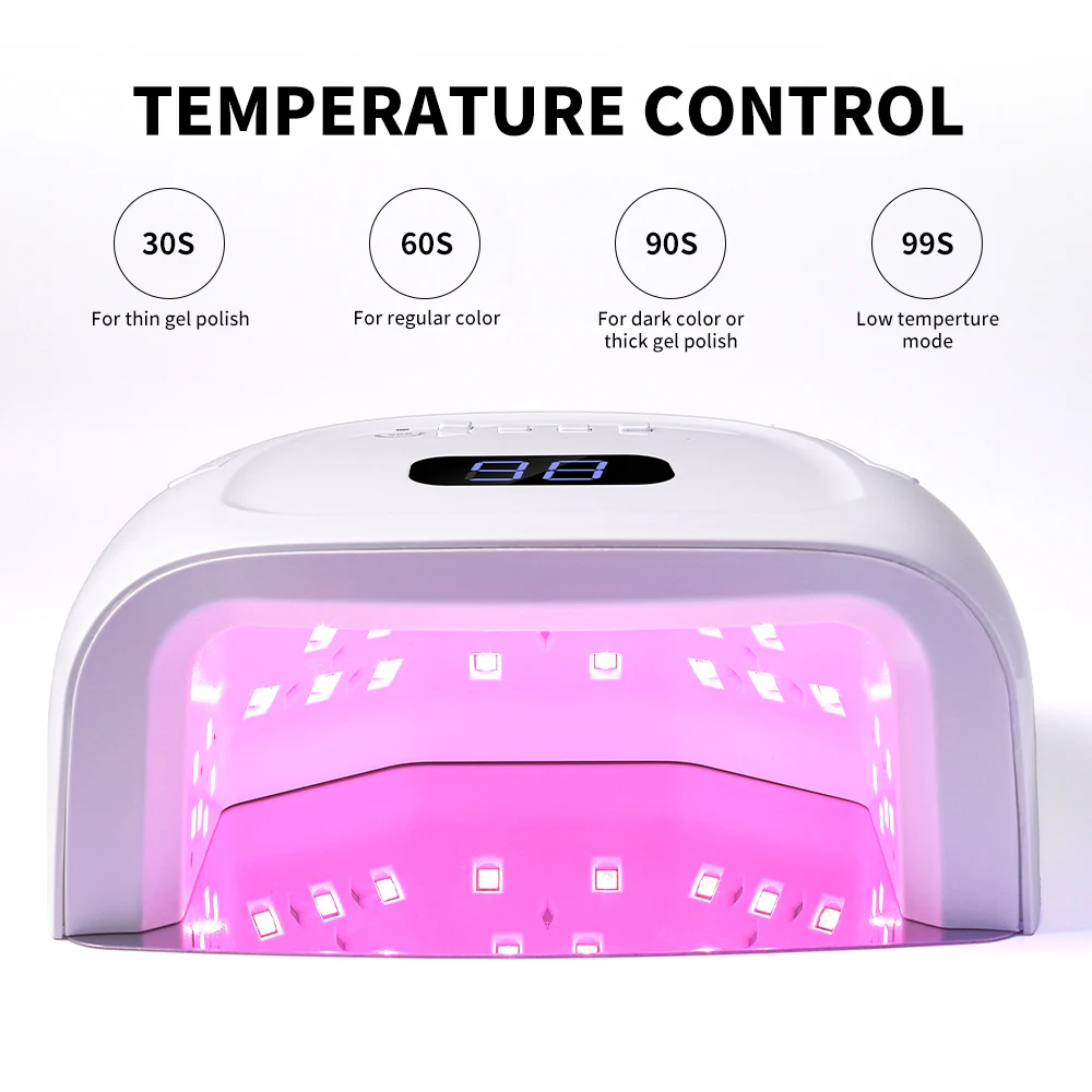 Rechargeable Nail Lamp with LCD Display, Professional Portable Gel Curing Lamp with 4 Timer Setting Auto Sensor for Salon & Home