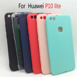 Huawei P10 lite Ultra-thin Clear TPU and Matte Solid color Case For Huawei P10lite Back Cover Protect Skin Silicon soft case
