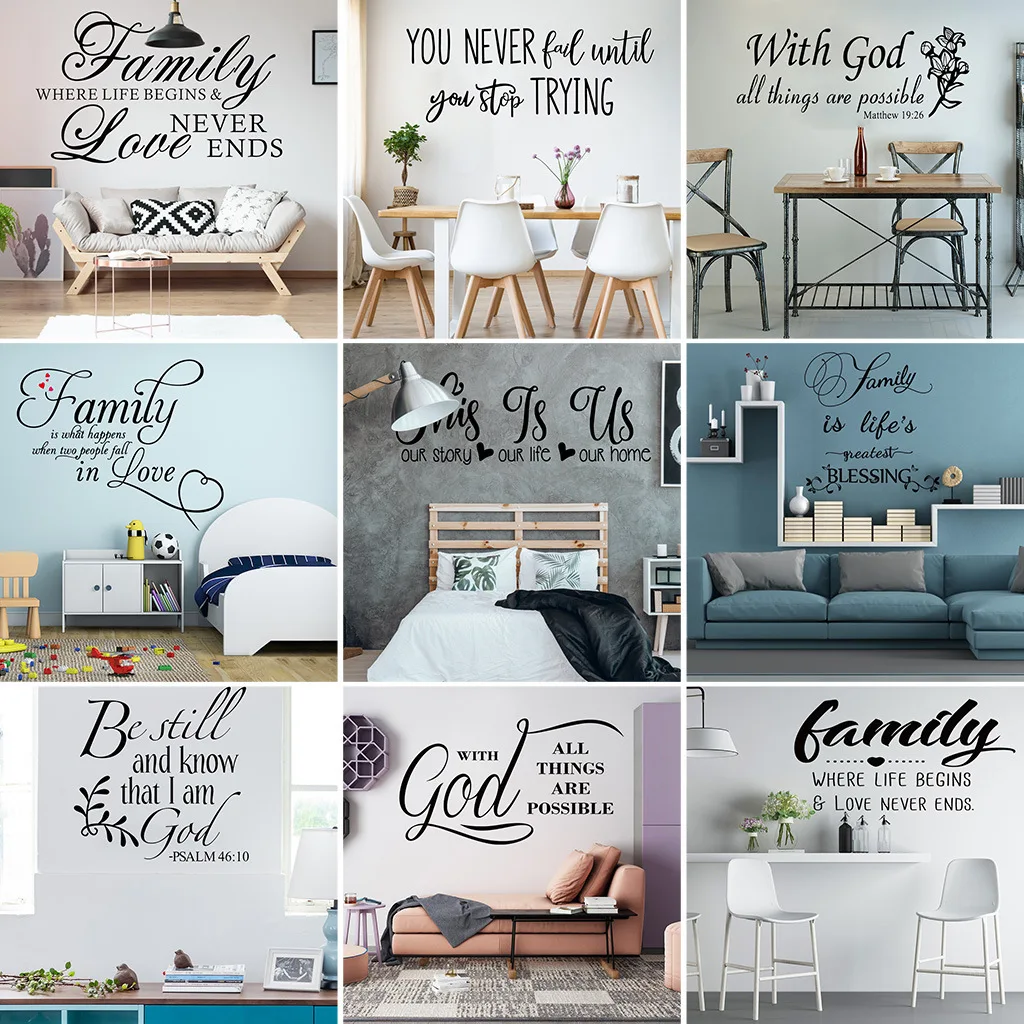 3D Wall Sticker Jushan Wall Sticker Carved Inspirational English Letter Sticker Bedroom Living Room Kitchen Decoration