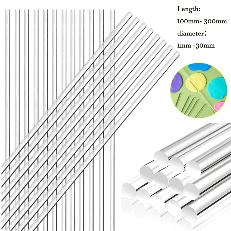 1/5/10pcs Acrylic Rods Clear Transparent Plexilgass Organics Grass Rods DIY Architectural Model Material Accessories  Multi-size