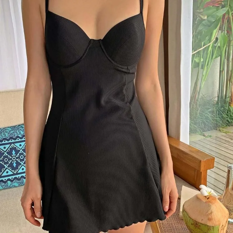 Wyszczuplający, seksowny strój kąpielowy modelujący brzuch, koreański, świeży i uroczy, skromny, z falbanką, push-up dla kobiet z małym biustem, idealny do gorących źródeł.