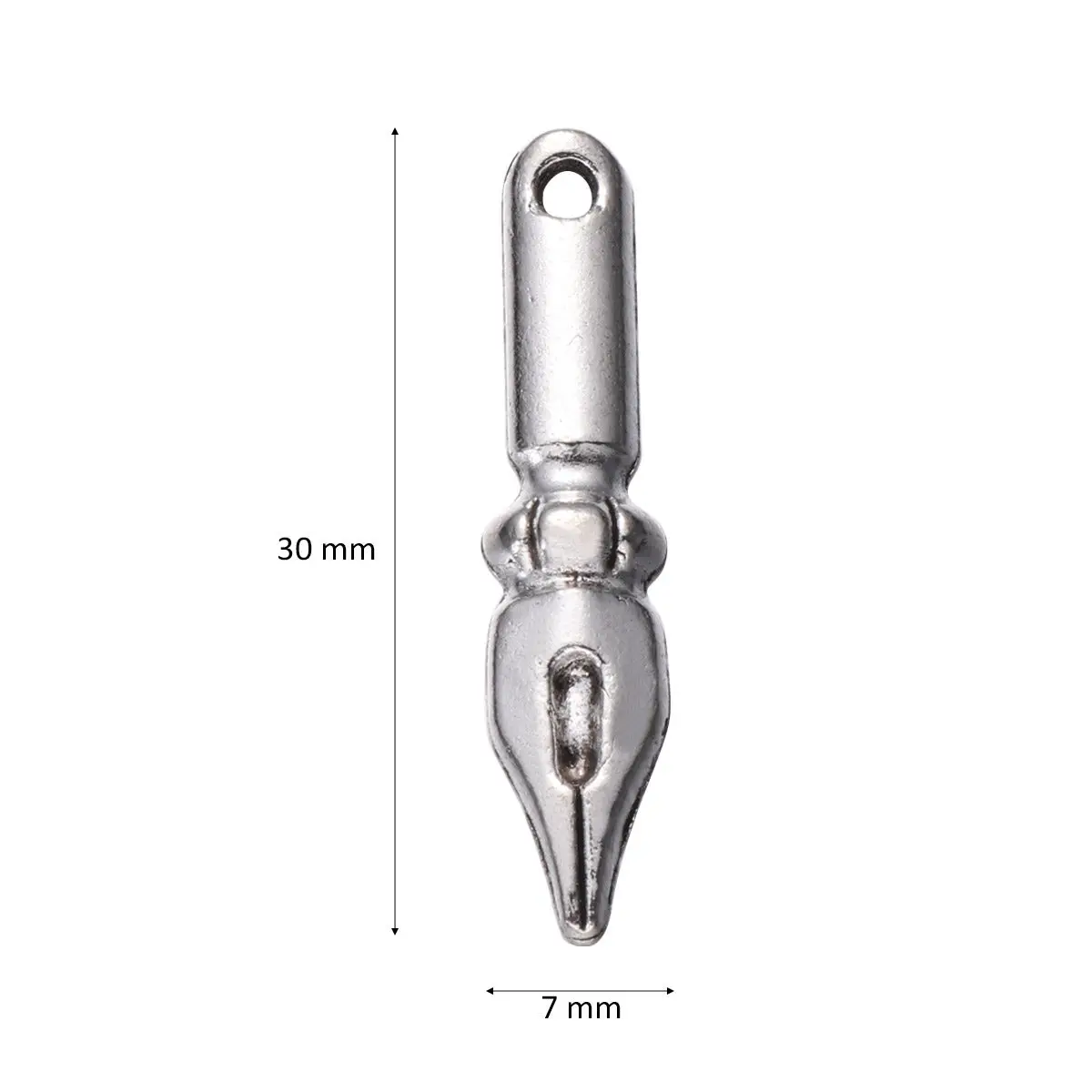 50pcs Polished Pen-Shaped Alloy Charms for DIY Bracelets & Necklaces – Graduation Jewelry Making Supplies