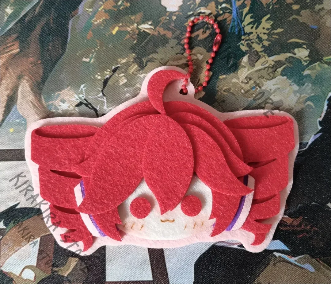 

Kasane Teto Cosplay Non-woven Fabric Pendants Figurine Handcrafted Keyring Keychain Ornaments Gift Hanging Drop Xmas Adorn