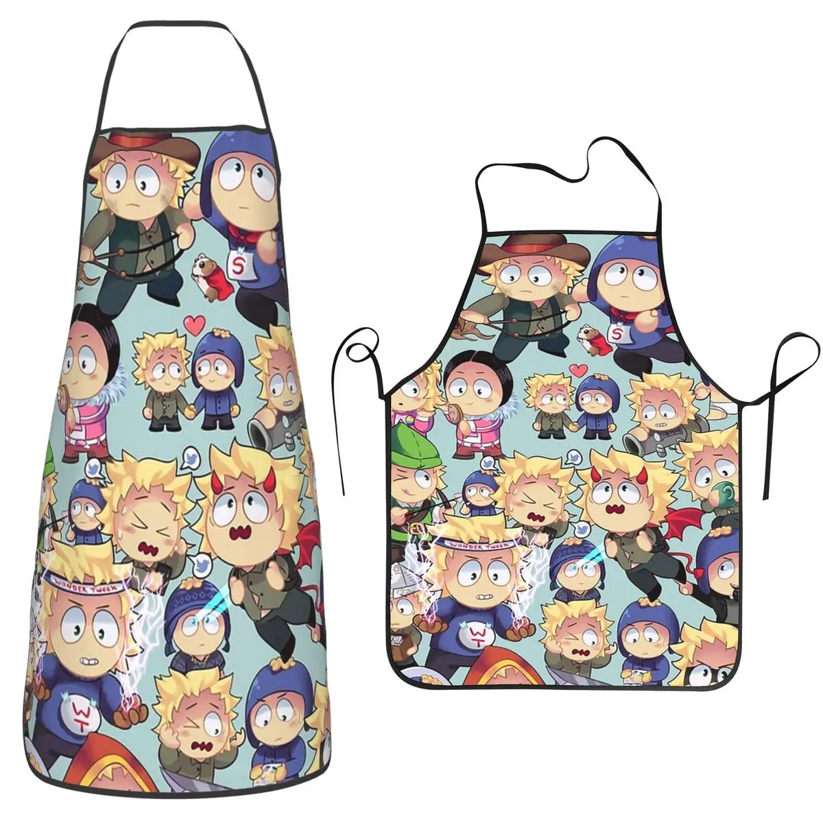 

South Park-Tweek X Craig Фартук для коллажа Шеф-повар Кулинария Кухня Таблер Водонепроницаемый нагрудник Кухонная уборка Pinafore