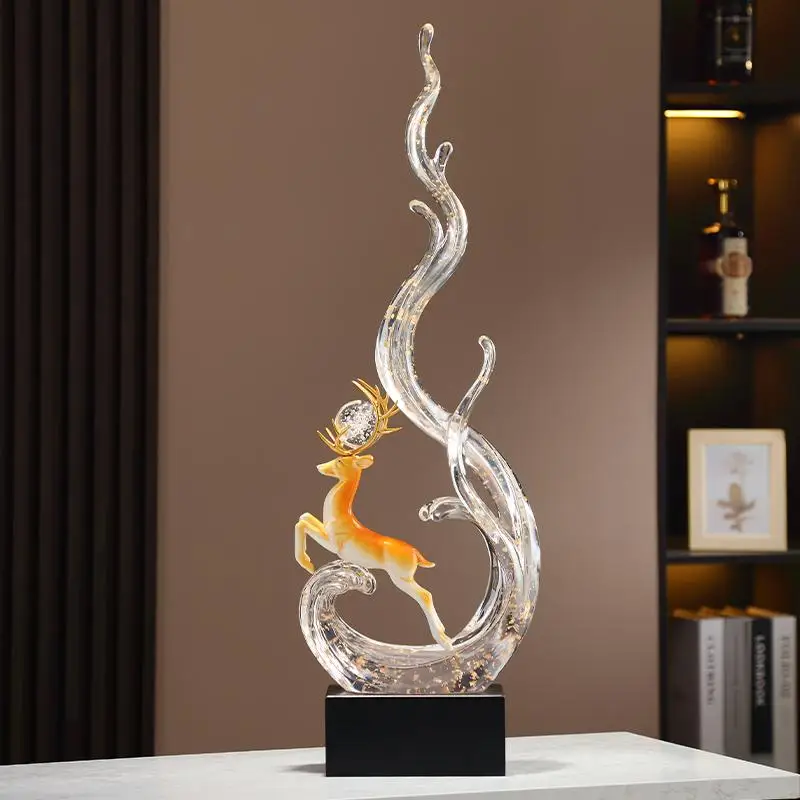 

Nordic Crystal Statuette Home Decoration Living Room Desktop Decoration Accessories Statue Sculpture Feng Shui Ornaments